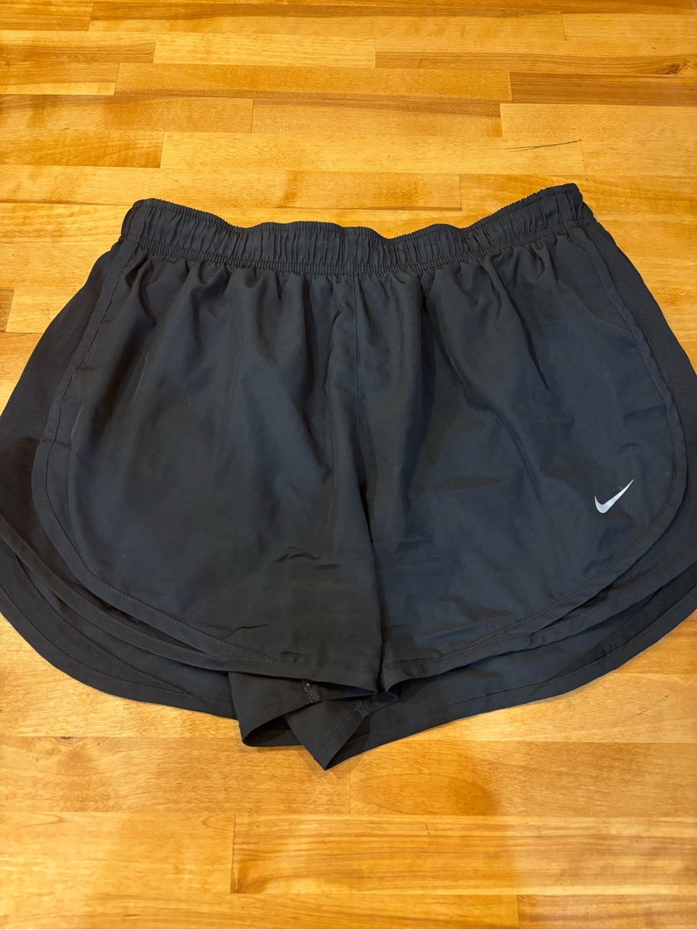 Nike Women's Black Athletic Running Shorts with Reflective Swoosh - large